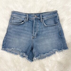 JOES JEANS The Jessie Relaxed Short Women Denim Distressed Raw Hem Size 25